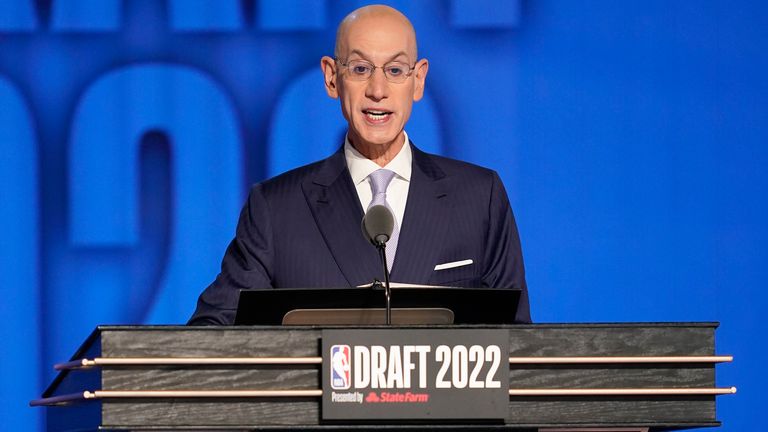 NBA Commissioner Adam Silver speaks at the start of the the NBA Draft
