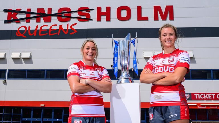 Gloucester-Hartpury co-captain Mo Hunt, standing alongside Zoe Aldcroft, called the name change to Queensholm 'amazing' and 'a dream'