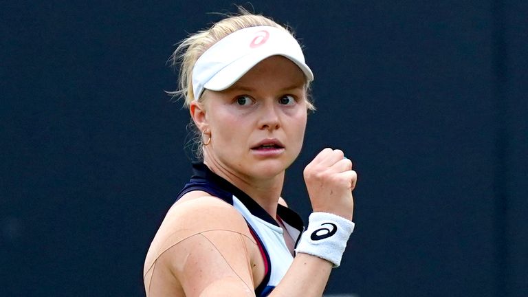 Harriet Dart reacts during her Women&#39;s Singles match against Jodie Burrage on day two of the Rothesay Classic Birmingham at Edgbaston Priory Club. Picture date: Tuesday June 20, 2023.