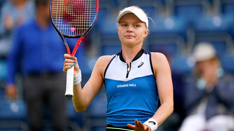 Harriet Dart after winning her Women&#39;s Singles match against Jodie Burrage on day two of the Rothesay Classic Birmingham at Edgbaston Priory Club. Picture date: Tuesday June 20, 2023.