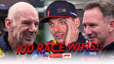 Red Bull revel in 100th F1 win | Verstappen, Horner and Newey all delighted