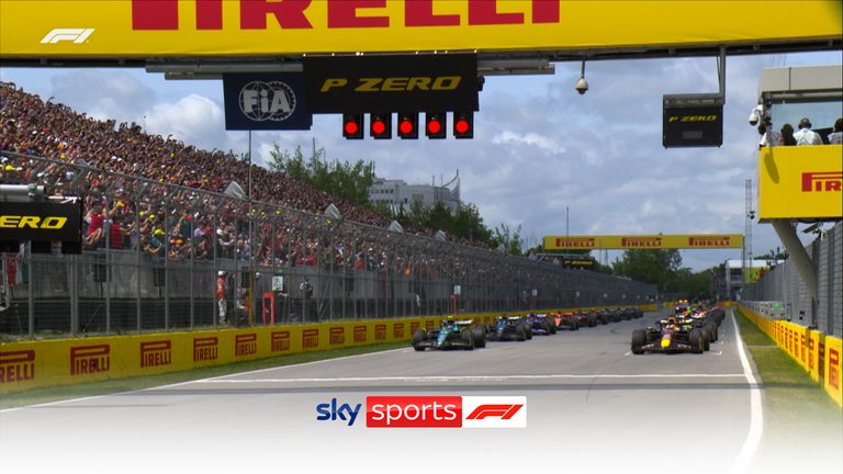 Verstappen held on to the lead at the start of the Canadian Grand Prix, while Lewis Hamilton overtook Fernando Alonso on the opening lap to climb to second